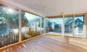 Luxuriöses 2-Zimmer-Apartment mit WESTBALKON - ERSTBEZUG & HOLZBAUWEISE