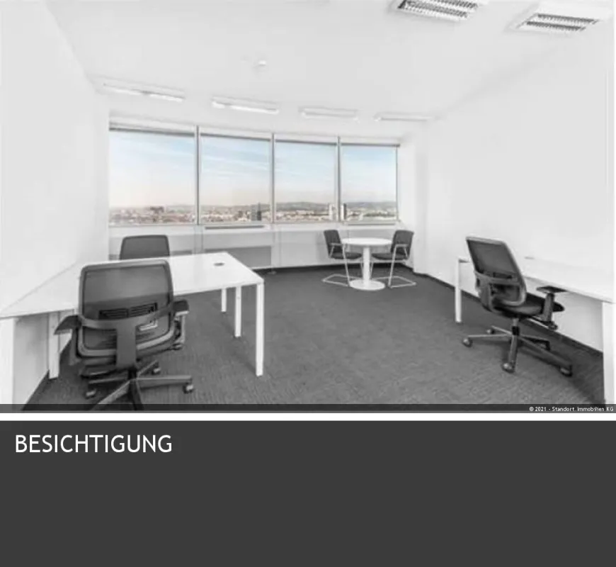 Büroraum mit Aussicht, Arbeitsplatzmöblierung, bezugsfertig - Bild 1