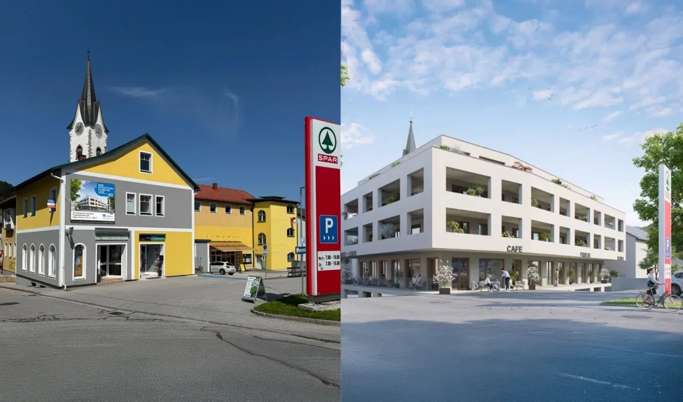 Geschäfts- u. Wohnobjekt mit Potential vis a vis Top-Sparmarkt - Zentrum Unterweissenbach (Baurecht oder Superädifikat) - Bild 1