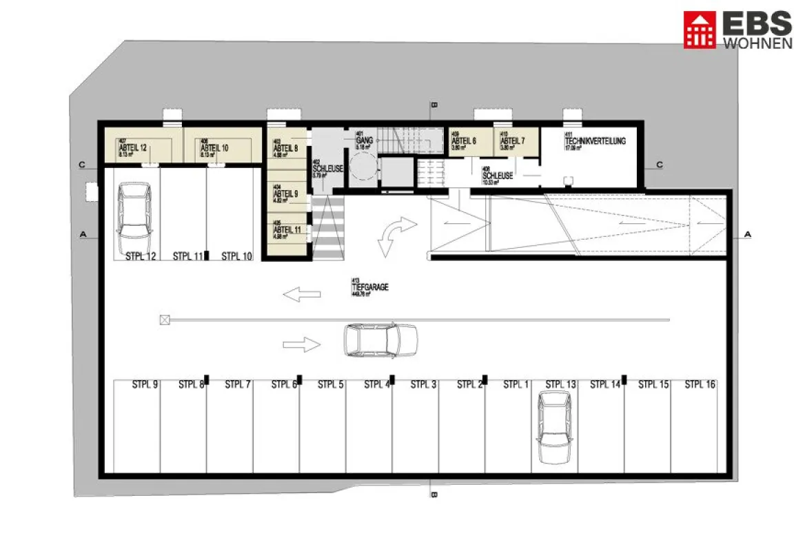 Neubau! Heller und moderner Tiefgaragenplatz im Zentrum von Wels zu verkaufen! Fußläufig erreichen Sie den Hauptbahnhof Wels, sowie das Klinikum Wels-Grieskirchen! Provisionsfrei direkt vom Bauträger! - Bild 1