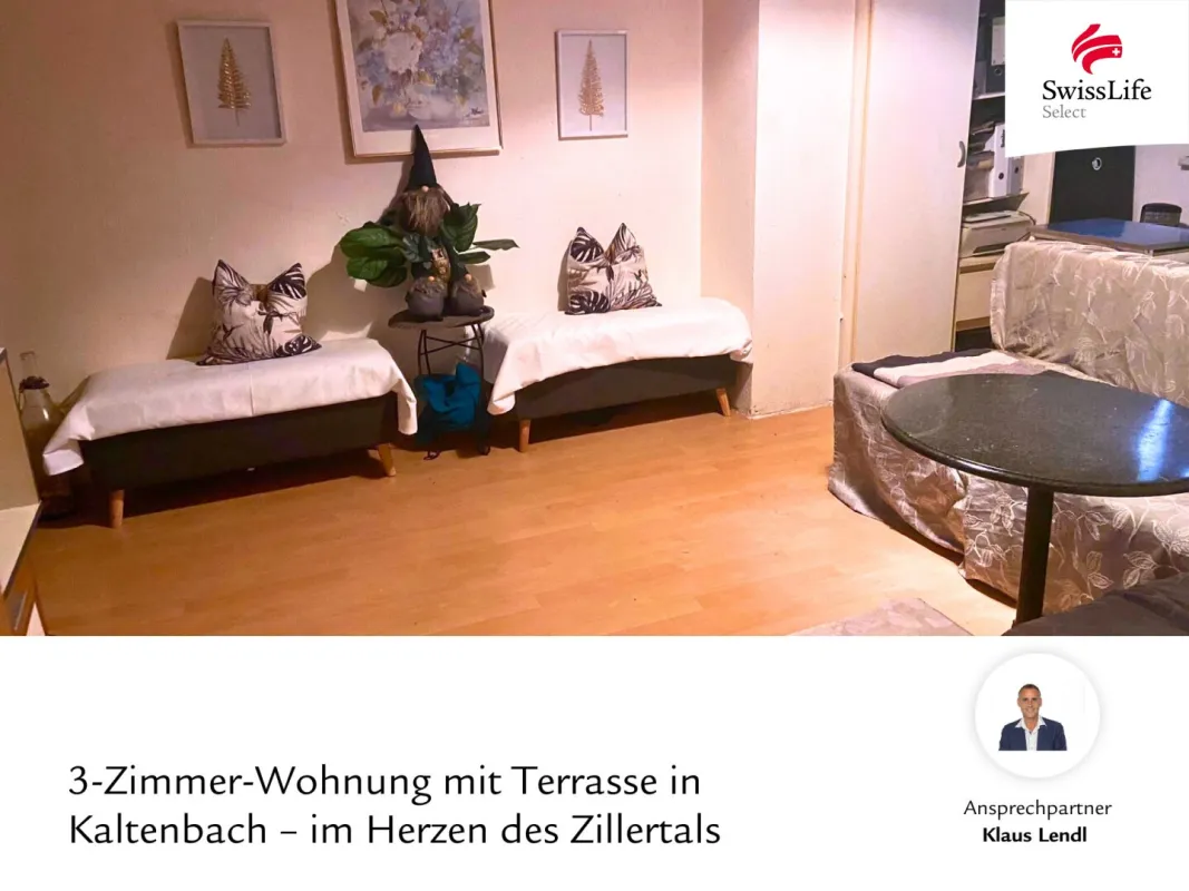 Diese Immobilie wird im Rahmen eines Leibrentenmodells mit lebenslangem Wohnrecht angeboten:  3-Zimmer-Wohnung mit Terrasse in Kaltenbach – im Herzen des Zillertals. - Bild 1