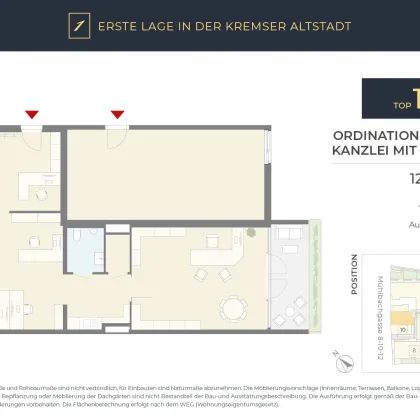 ERSTE LAGE Kremser Altstadt: Büro, Kanzlei oder Ordination, 3 Räume, Loggia, H10/T1 - Bild 2