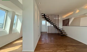 Exklusive 4-Zimmer-Dachgeschoss Maisonette Wohnung mit Terrasse und Aufzug direkt ins Penthouse — 1060 Wien!