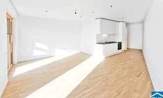 Sonnwendviertel: 1-Zimmer-Wohnung mit Balkon im 17. OG – Fitnessraum, Co-Working & Rooftop-Terrasse inklusive!