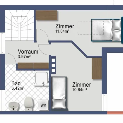 Dreizimmer Maisonette mit Balkon - ab Dezember 2025  - in Franking - Heizung inklusive - Bild 2