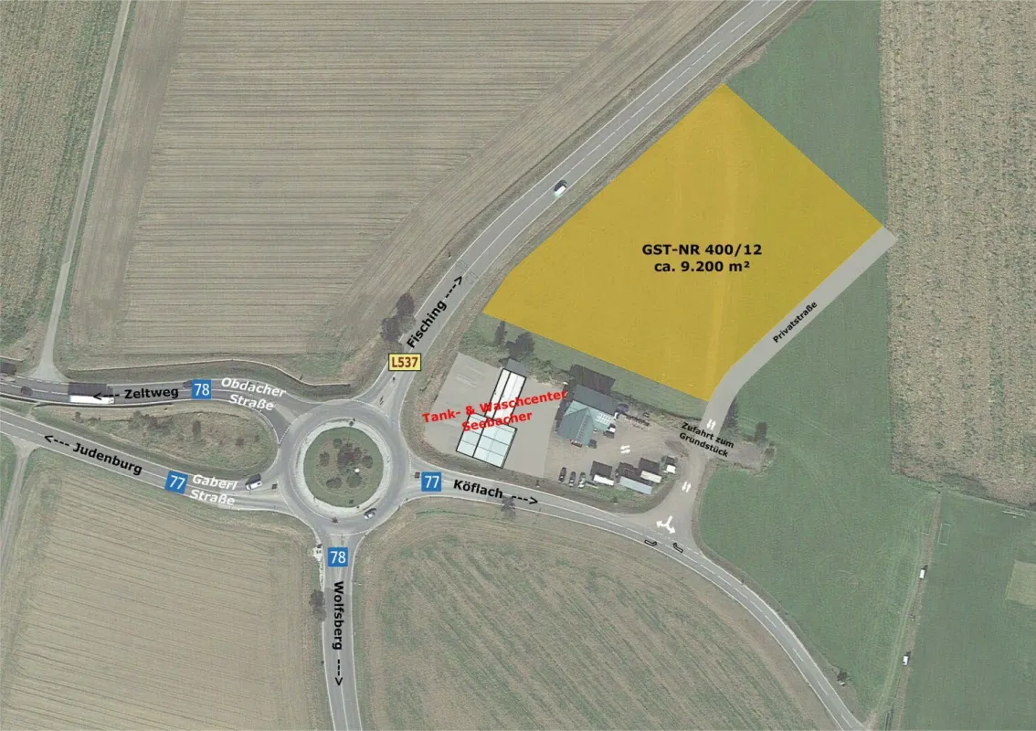 Weißkirchen in Steiermark: Industriegrundstück ca. 9.200 m² (nicht teilbar) zu kaufen (Miete/Baurecht alternativ möglich) - Bild 1