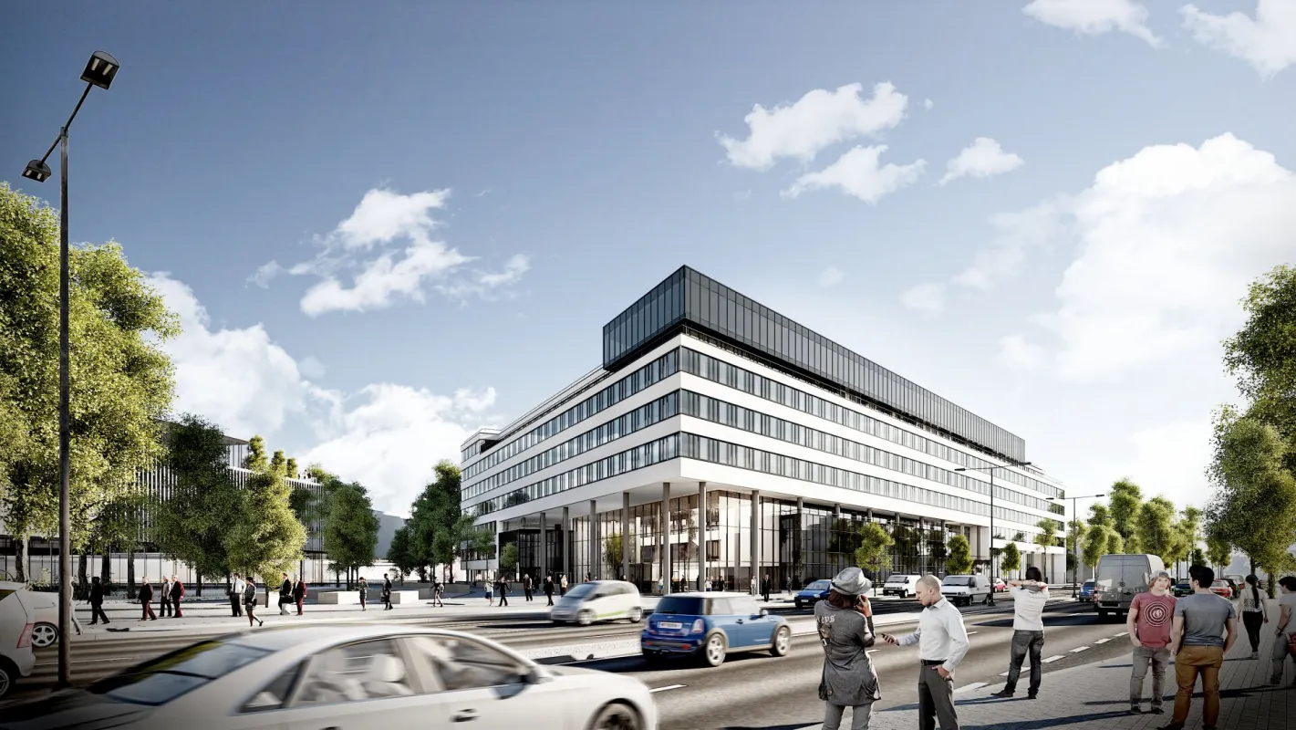 Teilbare Gastrofläche mit Gastgarten im EG im Central Hub im TwentyOne zu mieten - Bild 1