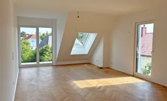 Moderne Architektur inmitten der Natur - Hochwertige Dachgeschoss 3-Zimmer Wohnung mit Balkon!