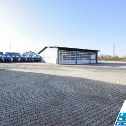 Speditionsbetriebe, Baufirmen, etc. aufgepasst! 7133m² Gewerbeobjekt - Wohnungen, Betriebshalle, Büro, befestigtes Freigelände, Garagen, Betriebstankstelle, uvm. - Bild 2