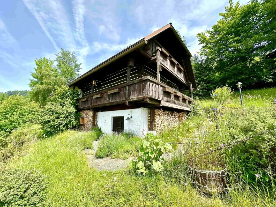 Idyllische Almhütte mit eigener Sauna auf 1.200 Meter Seehöhe mit atemberaubendem Weitblick auf die Koralm in wunderschöner Lage nahe dem Kärntner Klopeiner See - Bild 1