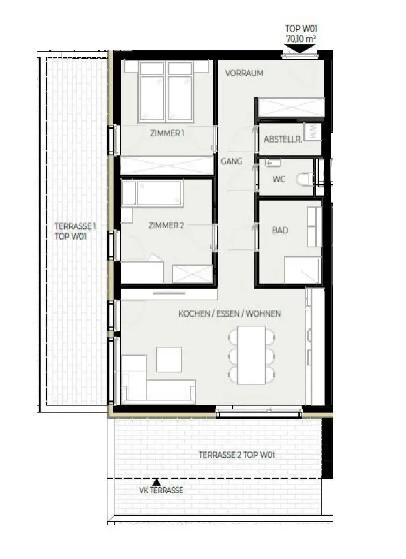 Provisionsfrei: 3-Zimmerwohnung (Top W01) - Jenbach SONNJOCH - Bild 1
