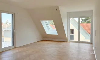 Moderne Architektur inmitten der Natur - Hochwertige Dachgeschoss 3-Zimmer Wohnung mit Balkon!