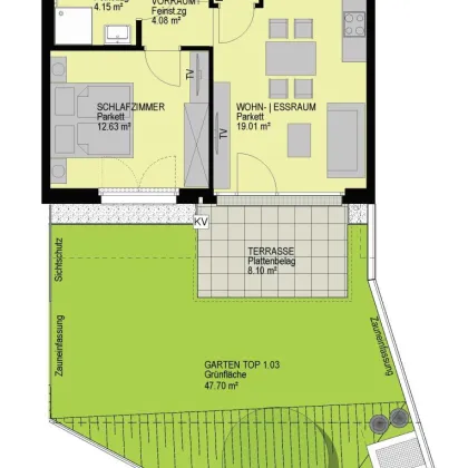 Gemütliche 2-Zimmer-Wohnung mit Garten - Top 1.03 - Bild 3