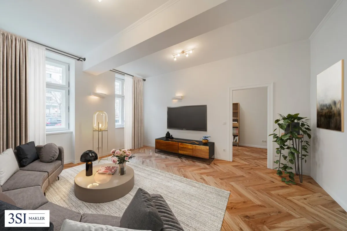 Erstbezug! Wunderschön sanierte Stilaltbauwohnung am Bennoplatz! - Bild 1