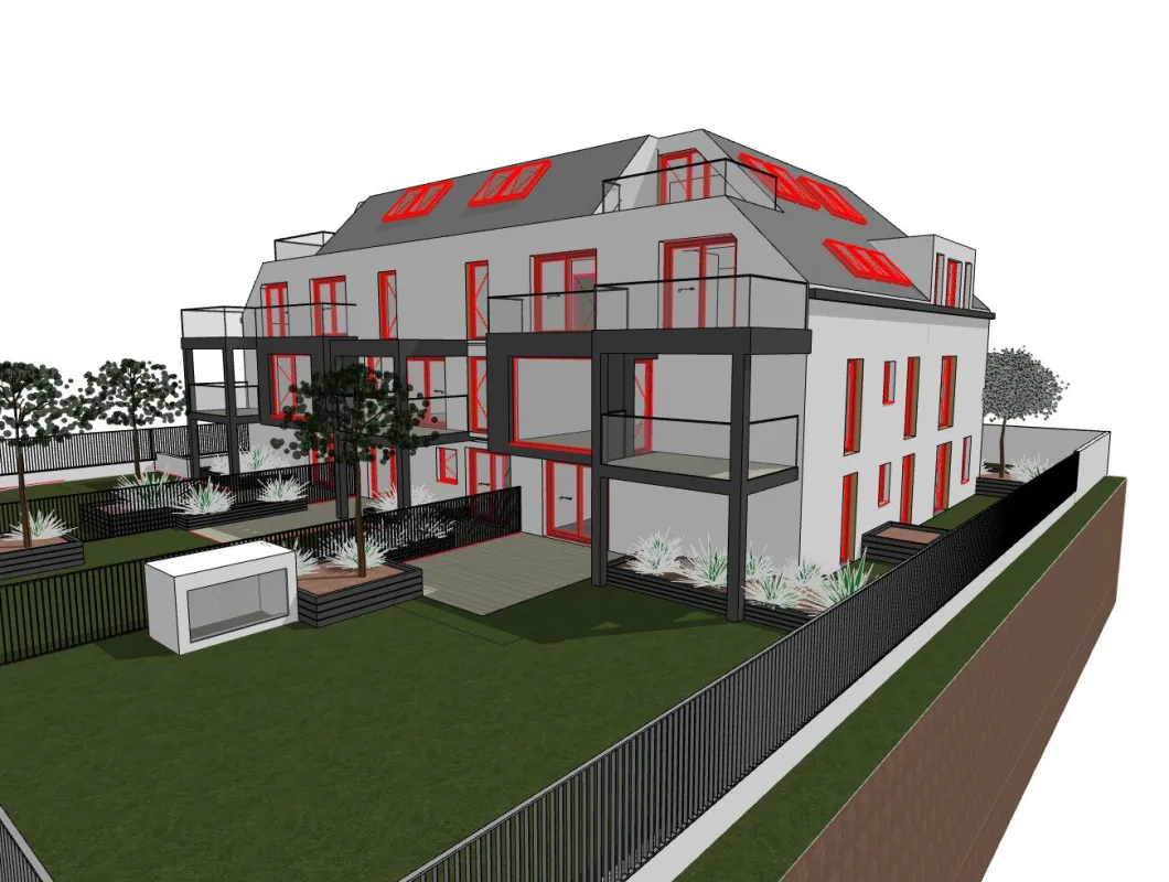 Bewilligtes Projekt mit 16 Wohnungen, Tiefgarage und Gärten - 1320m² - Bild 1