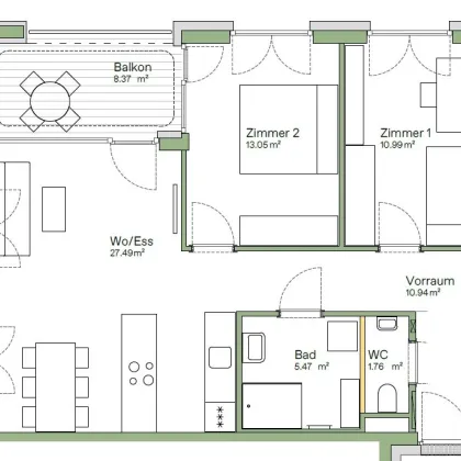 Traumhaft schönes Neubauprojekt in Graz - Erstbezug - Wohnungen in Zentrumsnähe 8010 Graz - 30 bis 77m² - Provisionsfrei für den Käufer - Bild 3