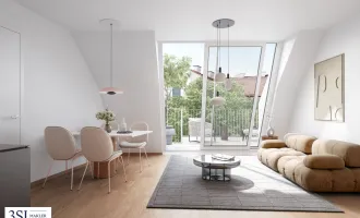 The Temptation: Smarte 2-Zimmer-Dachgeschoßwohnung mit großzügiger Terrassenfläche mit Blick in den ruhigen Innenhof