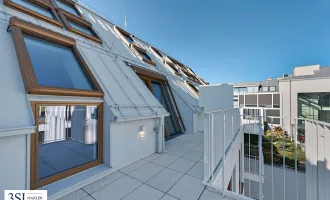The Temptation: Smarte 2-Zimmer-Dachgeschoßwohnung mit großzügiger Terrassenfläche mit Blick in den ruhigen Innenhof