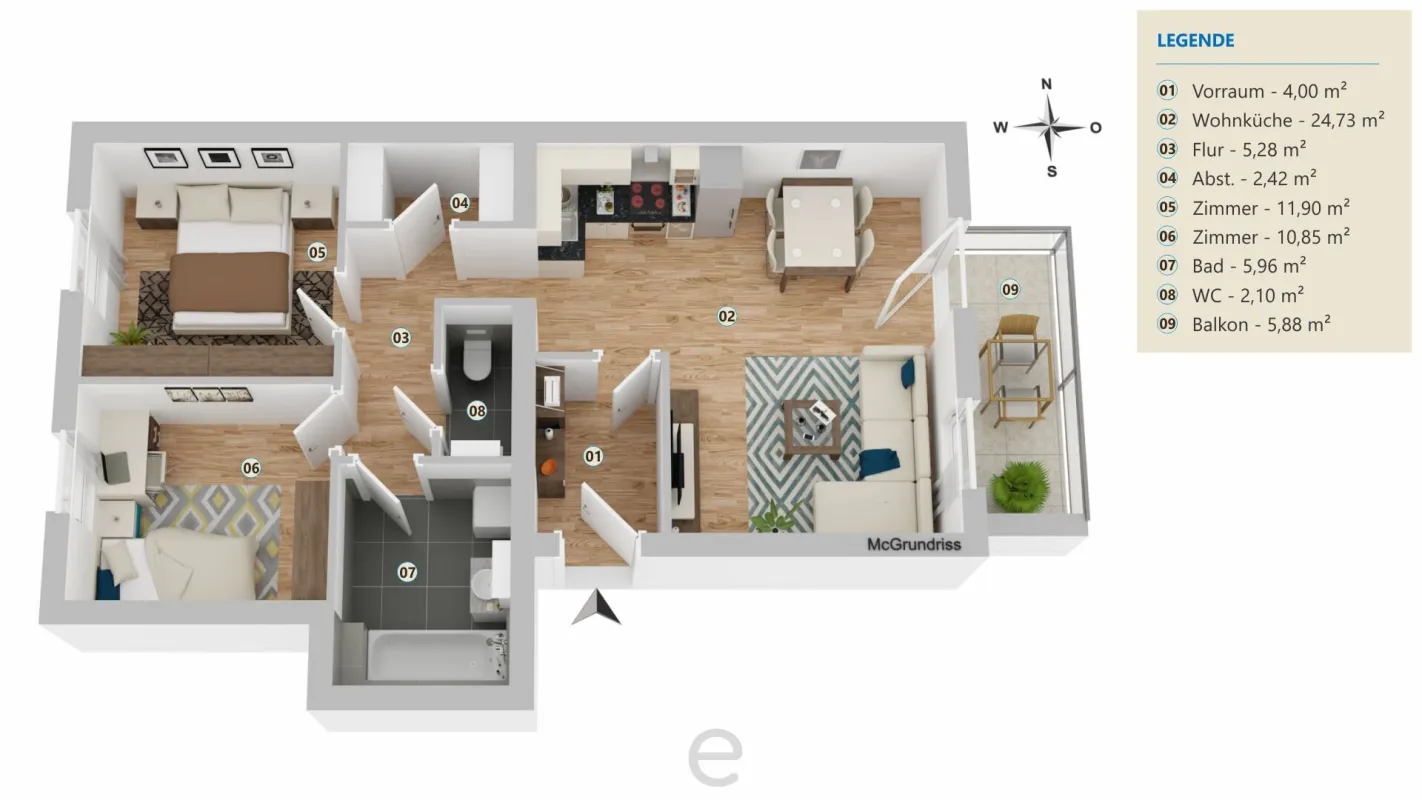 Altbau-Etagenwohnung im 2. OG, TOP 5, bis 31.1.2026 befristet vermietet! - Bild 1