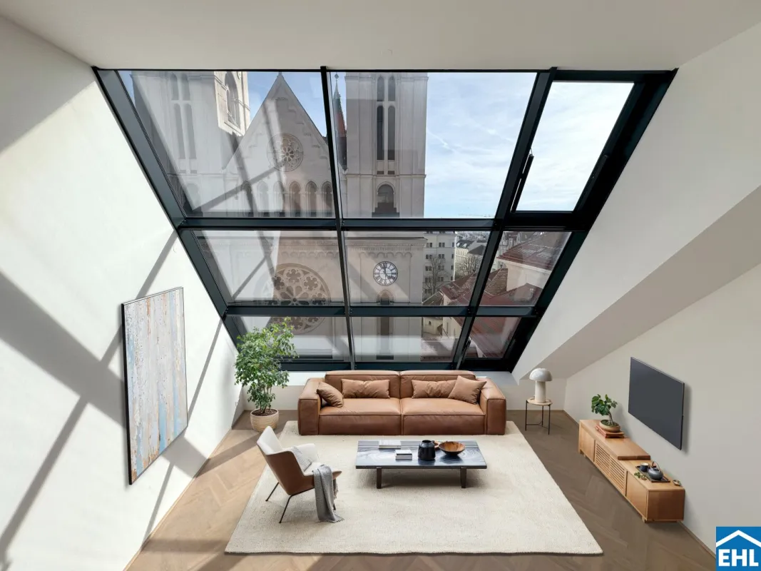 Spektakuläre Dachgeschoßmaisonette mit Terrassentraum und Blick auf die Canisiuskirche - Bild 1