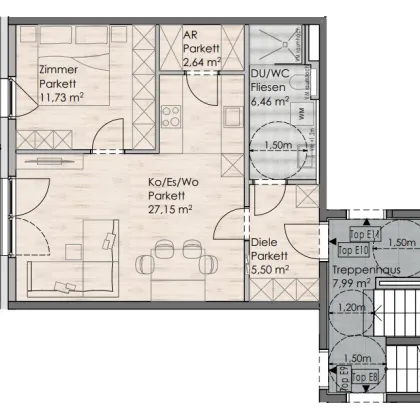 2-Zimmer-Wohnung im 2. OG / Top E10 - Bild 2