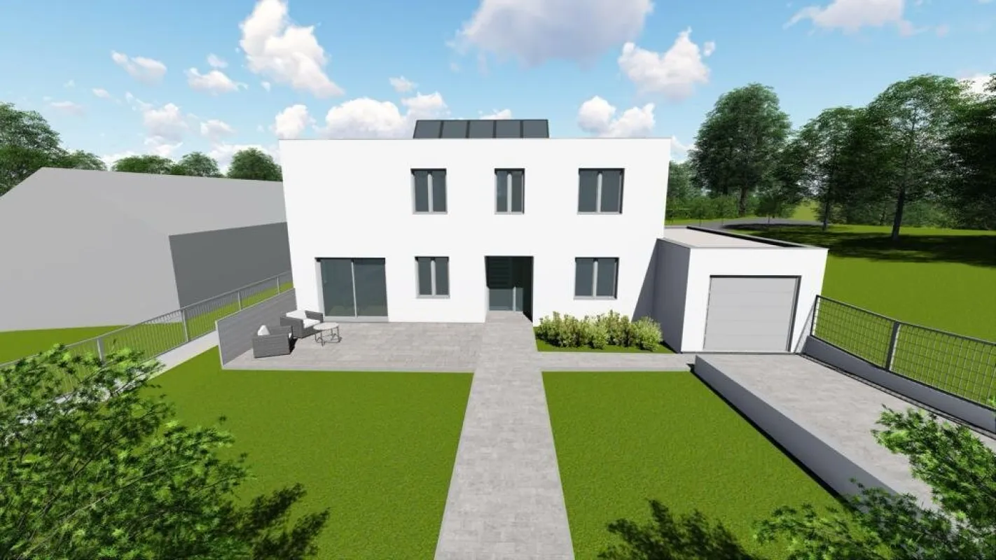 Grundstück in ruhiger , zentraler Lage mit vorhandenem Bauplan für ein Doppelhaus - Bild 1