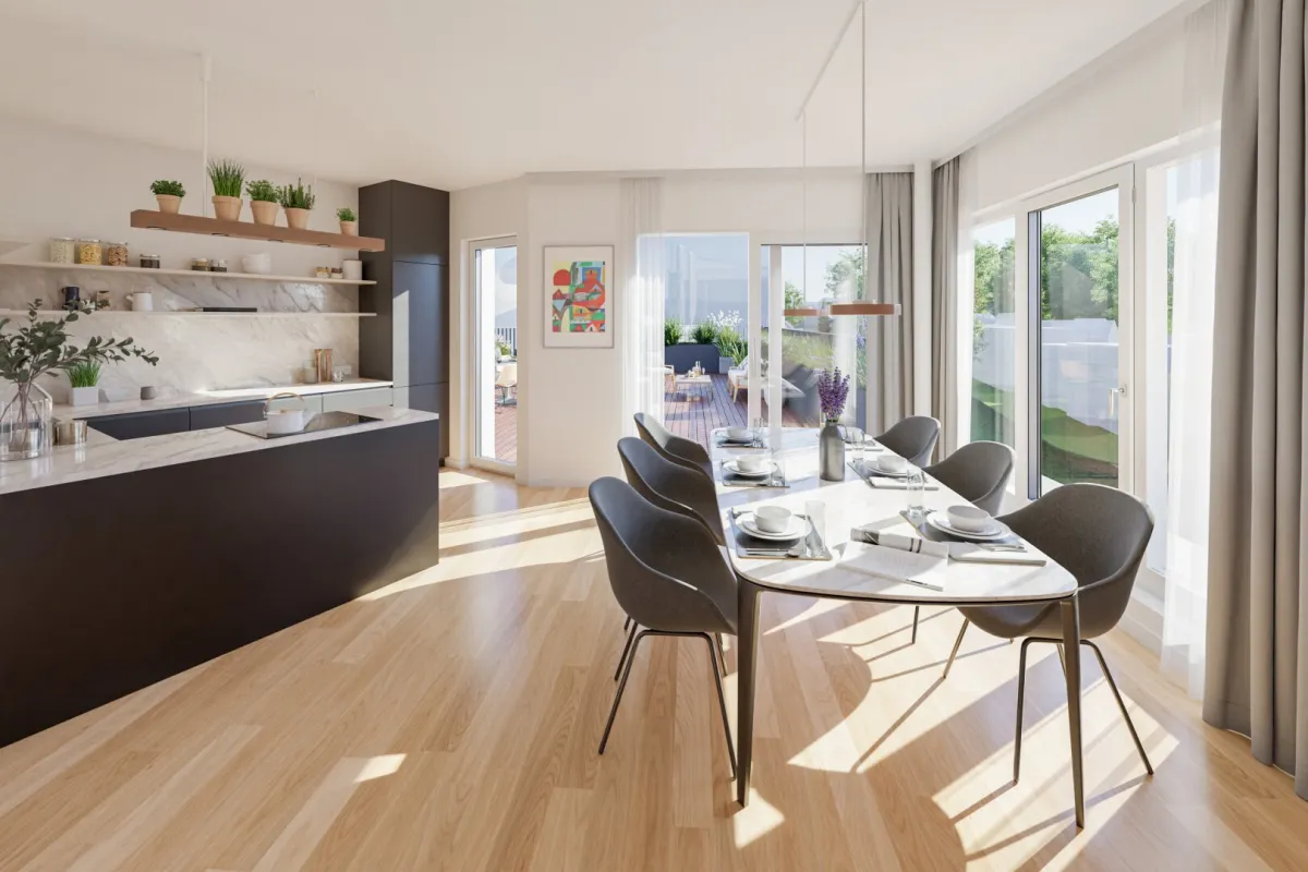 Einzigartige Dachgeschoß-Wohnung mit beeindruckender Terrasse - ERSTBEZUG! - Bild 1