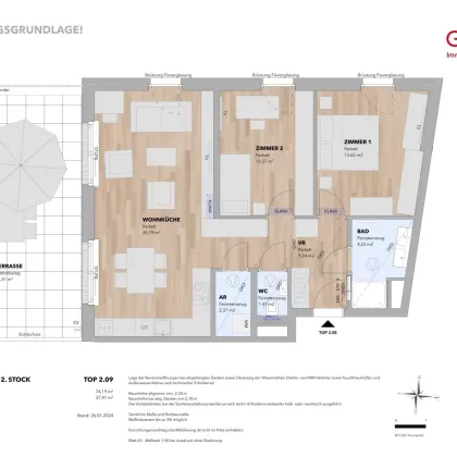 Helle 3-Zimmer-Wohnung mit großer Terrasse - Top 2.09 - Bild 2