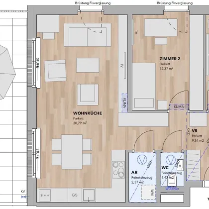 Helle 3-Zimmer-Wohnung mit großer Terrasse - Top 2.09 - Bild 3