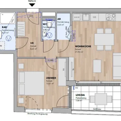 Perfekt für Anleger: 2-Zimmer-Wohnung - Top 2.11 - Bild 3