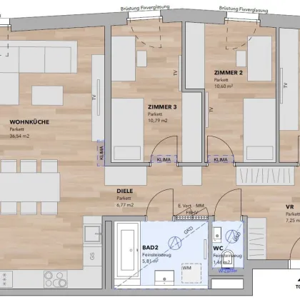 4-Zimmer Wohnung mit südseitiger Loggia - Top 3.05 - Bild 3