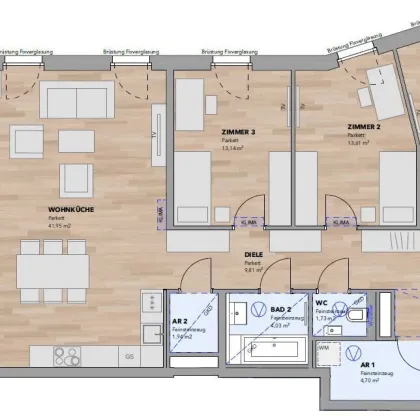 Südseitige 4-Zimmer Wohnung mit großer Terrasse - Top 3.09 - Bild 3