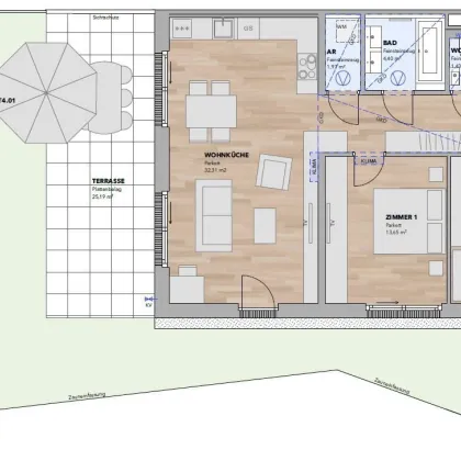 Erstklassige 3-Zimmer-Wohnung mit Garten und Terrasse - Top 4.01 - Bild 3