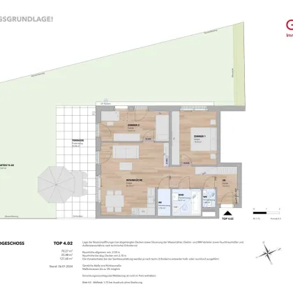 Sehr sonnige 3-Zimmer-Wohnung mit tollem Grundriss - Top 4.02 - Bild 2