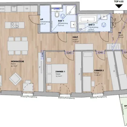 ERSTBEZUG: 4-Zimmer Wohnung mit Loggia - Top 4.03 - Bild 3