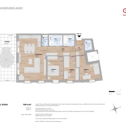Hübsche 4-Zimmer-Wohnung mit südseitiger Terrasse - Top 4.07 - Bild 2