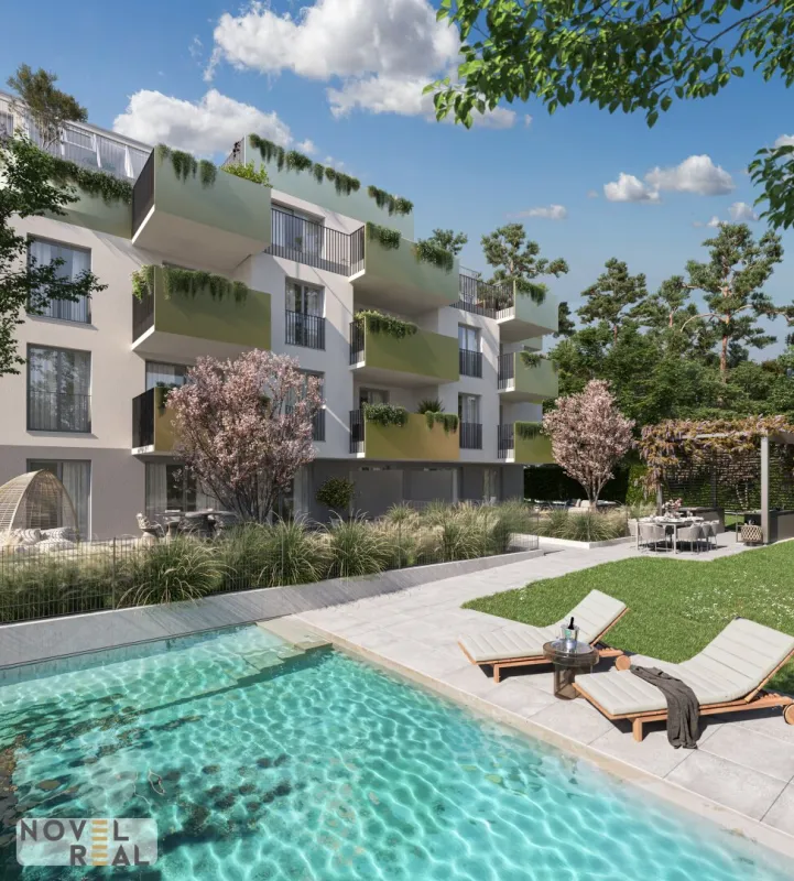 Großflächige Gartenwohnung, 5-Zimmer Erstbezugs-Wohnung mit Garten,Terrasse und 3 Balkone! Pool  im Gemeinschaftsgarten! - Bild 1