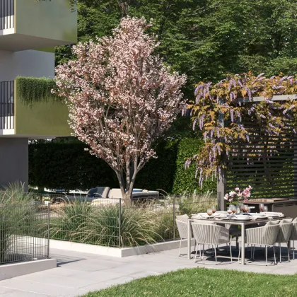 Großflächige Gartenwohnung, 5-Zimmer Erstbezugs-Wohnung mit Garten,Terrasse und 3 Balkone! Pool  im Gemeinschaftsgarten! - Bild 2