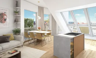„Licht. Freiheit. Rückzug. – 3 Meter Raumhöhe & private Dachterrasse nahe Yppenplatz – Wohnen, das inspiriert“
