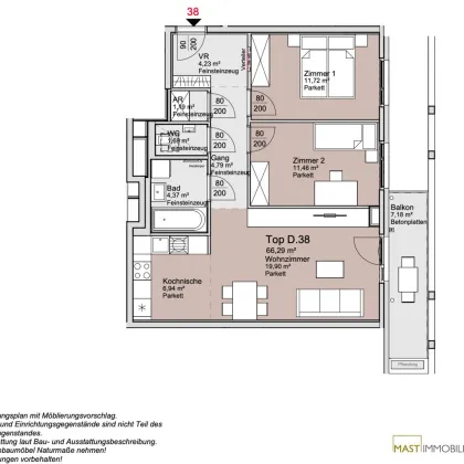 *Alte Donau* Provisionsfreie 3-Zimmer Wohnung - Beziehbar Ende 2026! - Bild 2