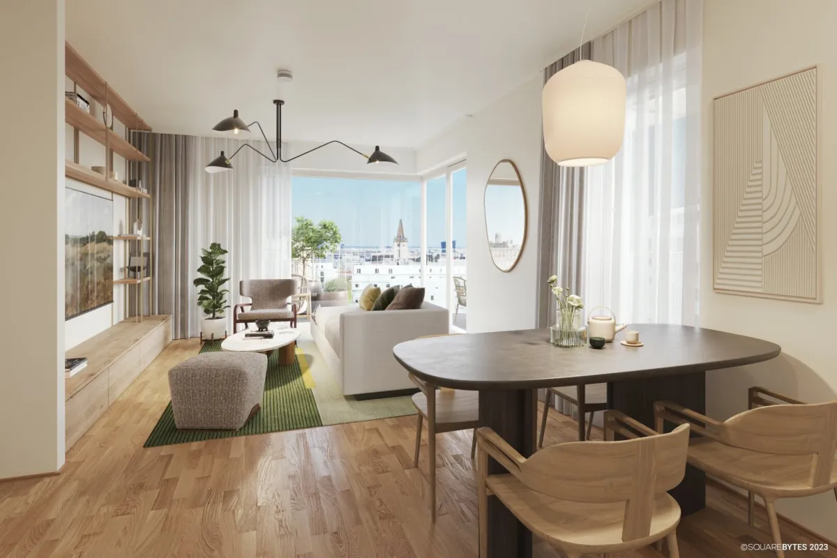BEZUGSFERTIG & PROVISIONSFREI - 2-Zimmer Eigentumswohnung mit Balkon im „Village im Dritten – PEAK HOMES“  Top 52 - Bild 1