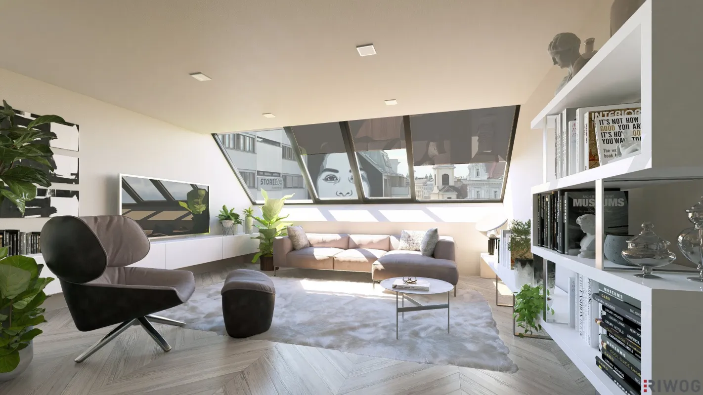 GROHGASSE 10 | hochwertig ausgestattete 5-Zimmer Dachgeschoßwohnung mit hofseitigem Balkon | Fernwärme | Klimaanlage plus Bodenkühlung - Bild 1