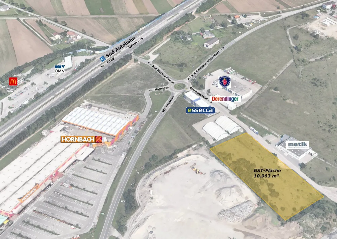 Bad Fischau: Gewerbe-/Industriegrundstück (10.963 m²) Nähe A2 - Miete/Pacht - Bild 1