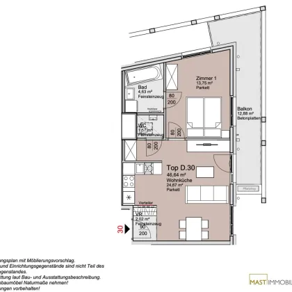 Provisionsfreie 2 Zimmer Wohnung mit 13 qm Balkon unweit der Alten Donau! - Bild 2
