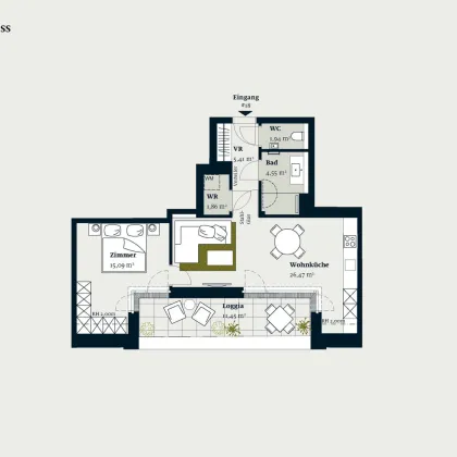 2-ZIMMER DG WOHNUNG MIT SÜDLOGGIA - Bild 2