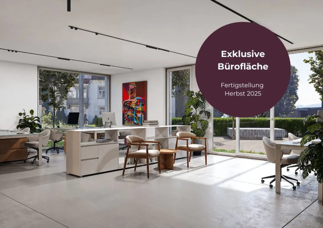 Hochkarätige Bürofläche mit 65 m2 und 2 Zimmern: modernes Arbeiten im neuen Geschäfts- und Wohnhaus "Poststrasse" im Zentrum von Hard - Bild 1