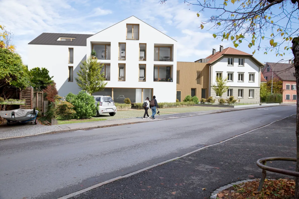 Attraktives Büro für Startups oder Dienstleister: 50 m2 im neuen Geschäfts- und Wohnhaus "Poststrasse" im Zentrum von Hard - Bild 1