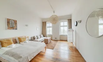 RETRO-CHIC II AIRBNB oder SELBST EINZIEHEN II KOMPLETT MÖBLIERT II ca. 11m² BALKON  II SOFORT NUTZBAR II NÄHE U6/AKH/VOLKSOPER/WUK