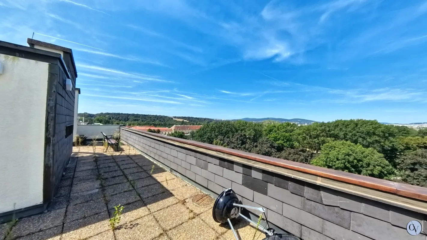 Dachterrasse mit Gloriette- und Stadtblick - einmalige Möglichkeit - Entwicklungsobjekt - Bild 1