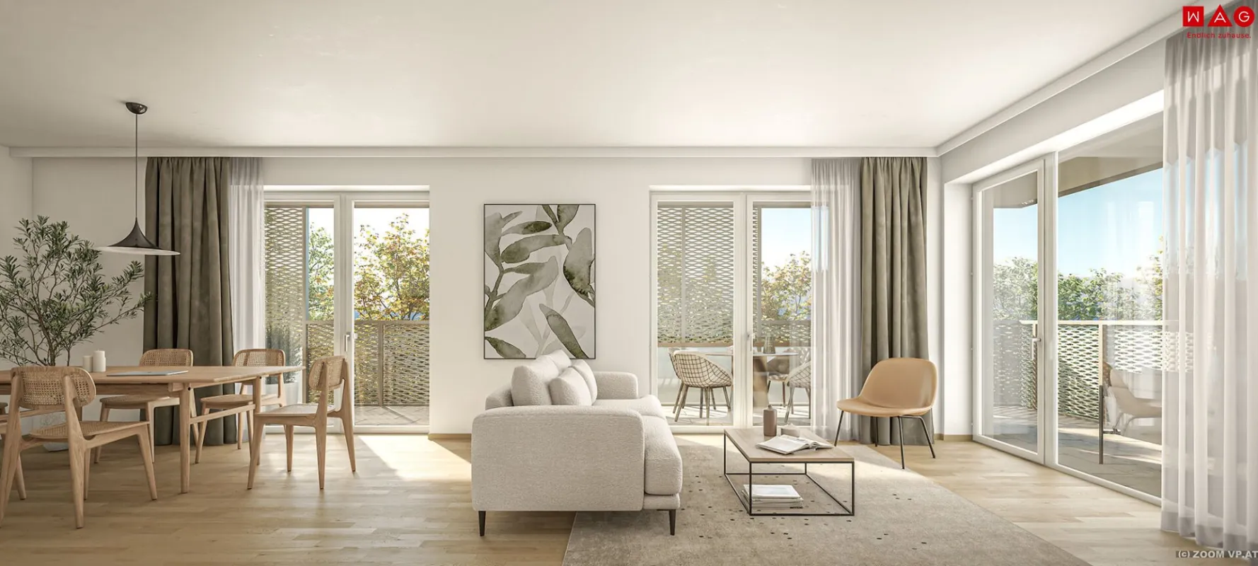 Ruhelage am Bindermichl: Perfekt aufgeteilte 3-Zimmer Wohnung mit 26 m² großem Balkon - Bild 1